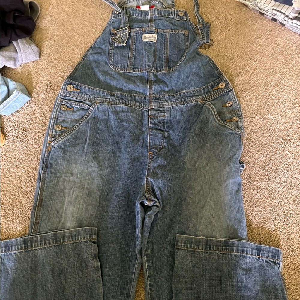 UNIONBAY Women's Denim Overalls in Faded Blue Sz L